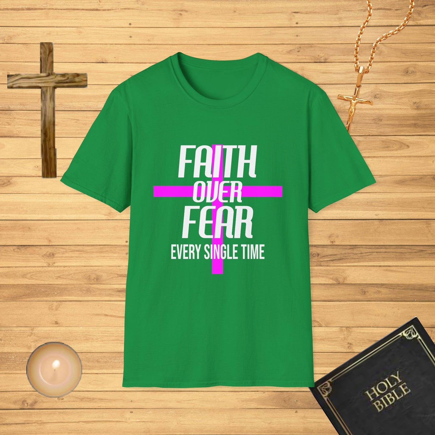 Faith over fear, pink