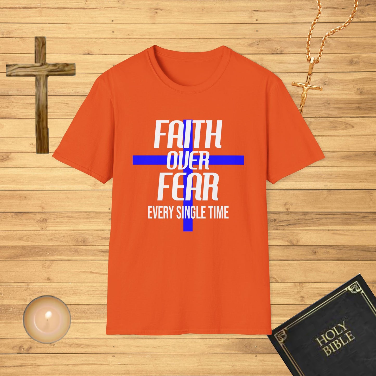 Faith over fear, blue