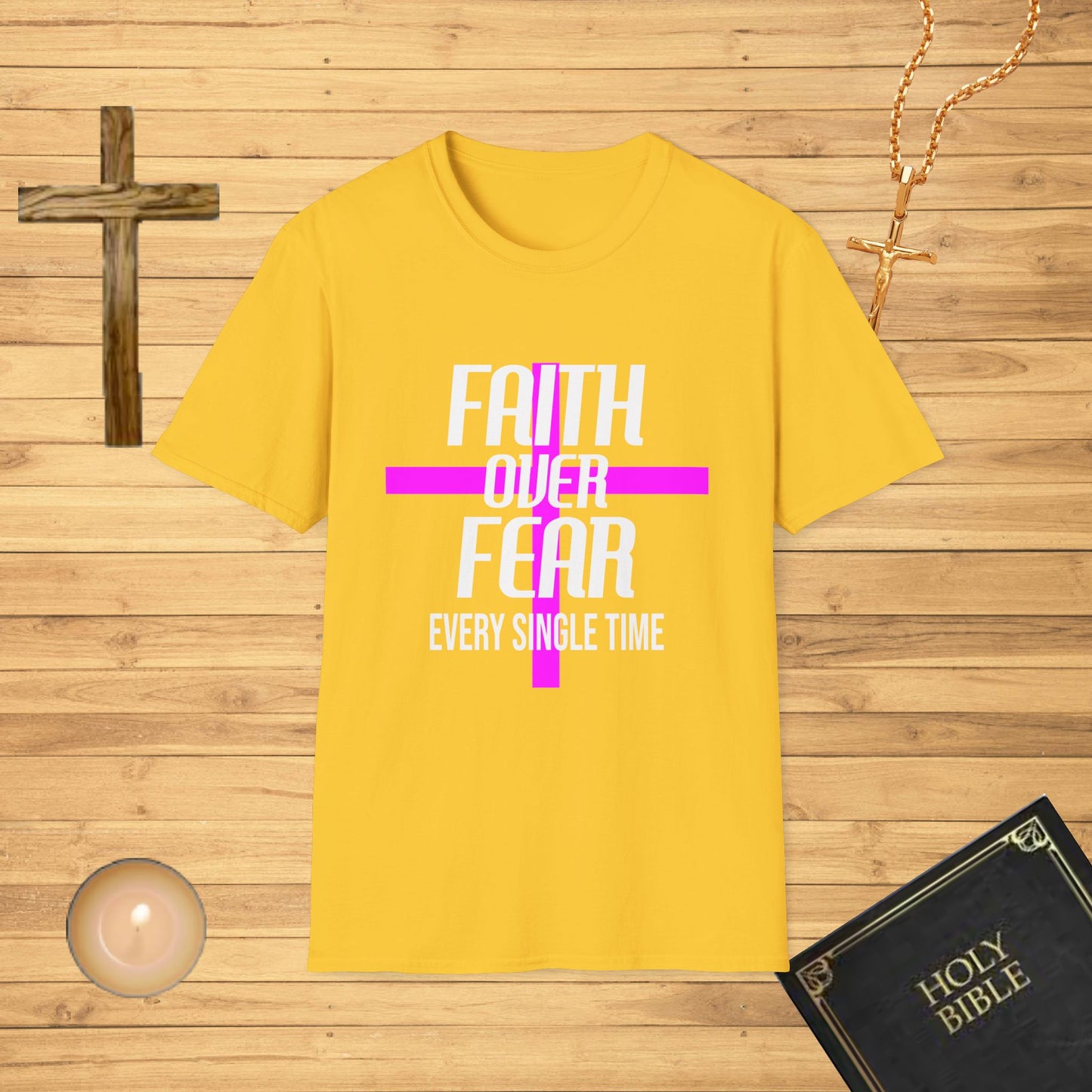 Faith over fear, pink