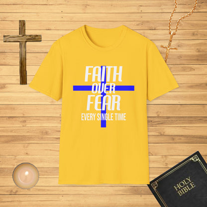 Faith over fear, blue